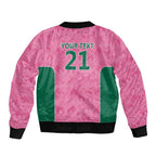Pink South Africa Cricket Custom Sleeve Zip Bomber Jacket Proteas Be Way Pink