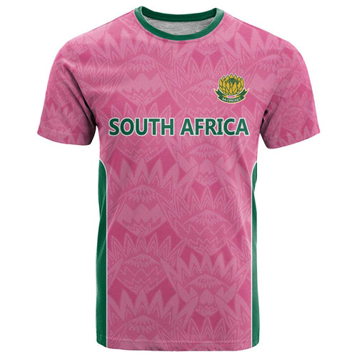 Pink South Africa Cricket Custom T Shirt Proteas Be Way Pink