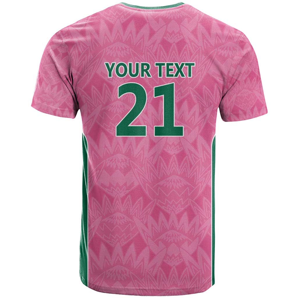 Pink South Africa Cricket Custom T Shirt Proteas Be Way Pink