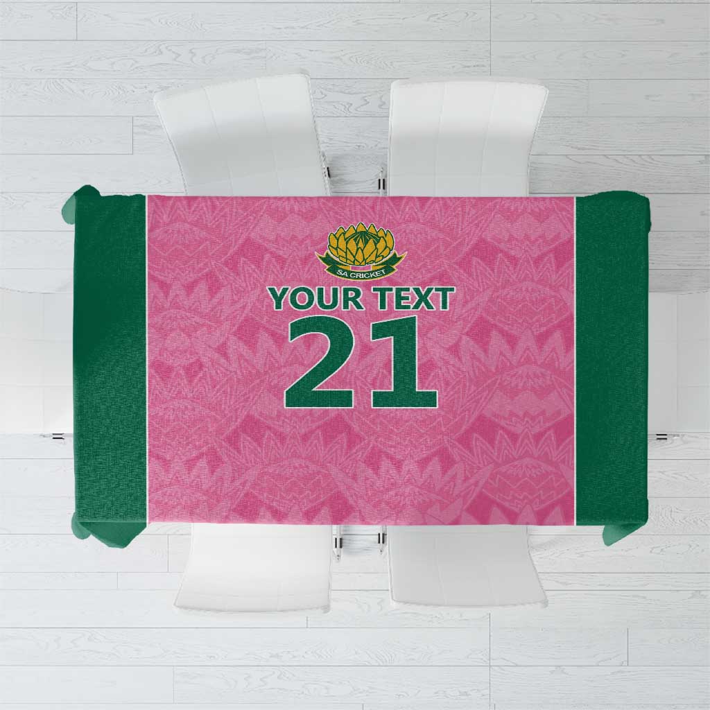 Pink South Africa Cricket Custom Tablecloth Proteas Be Way Pink