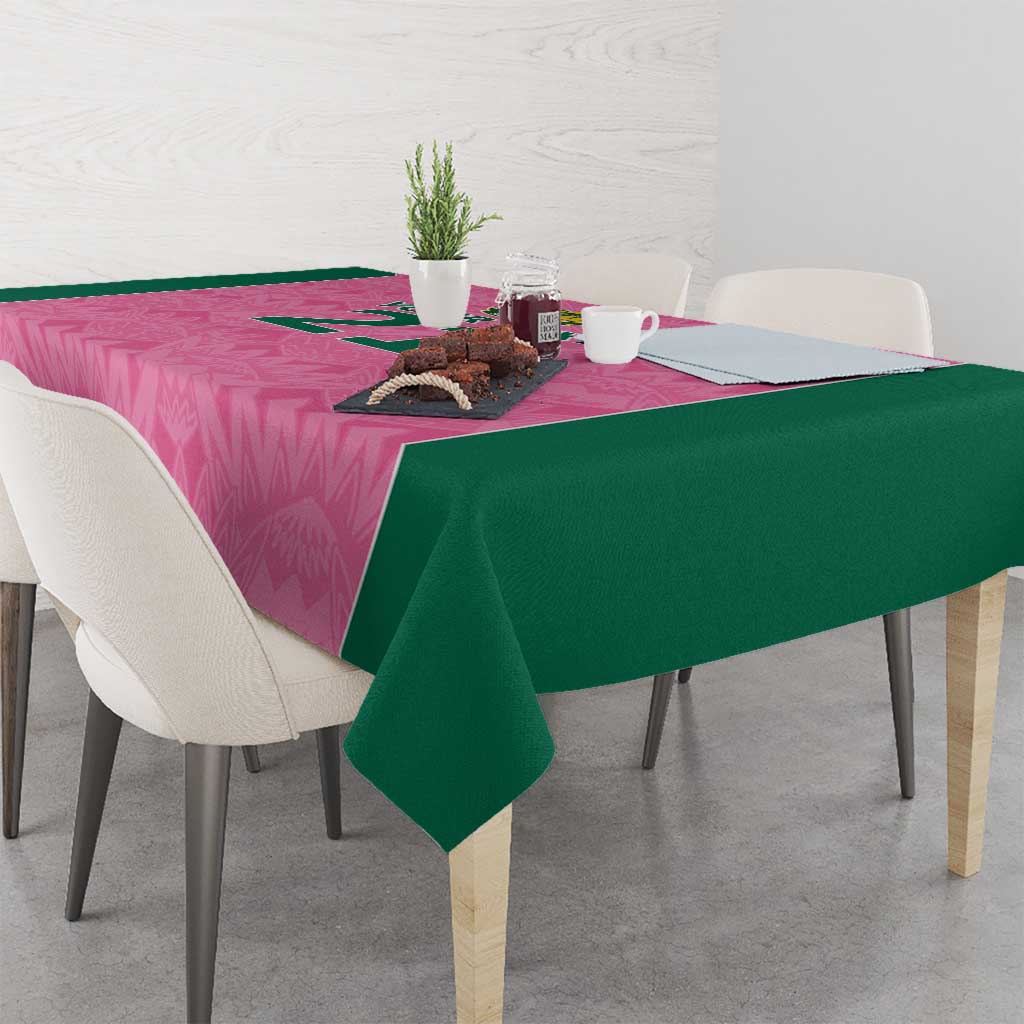 Pink South Africa Cricket Custom Tablecloth Proteas Be Way Pink
