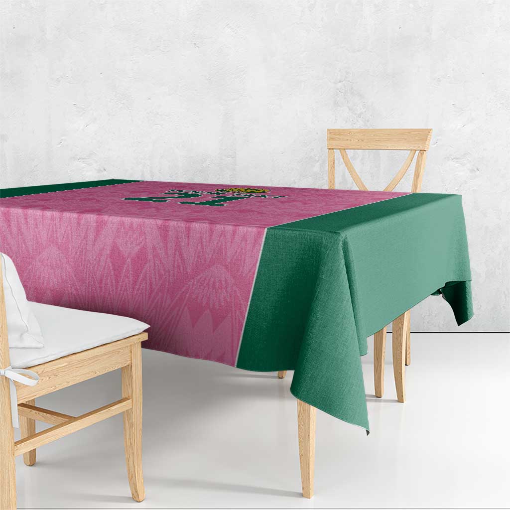 Pink South Africa Cricket Custom Tablecloth Proteas Be Way Pink