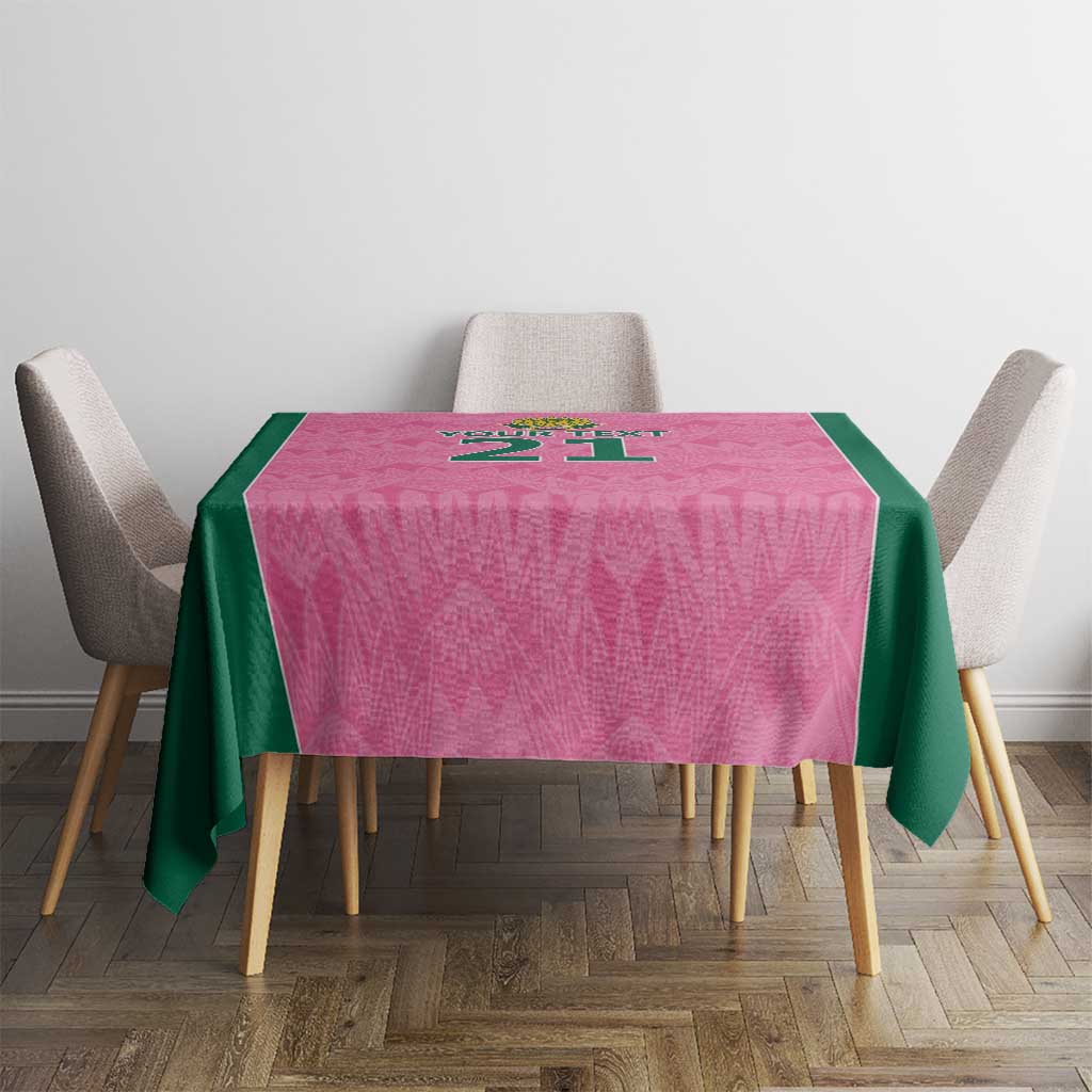 Pink South Africa Cricket Custom Tablecloth Proteas Be Way Pink