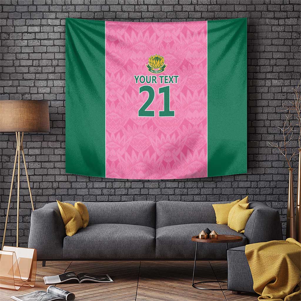 Pink South Africa Cricket Custom Tapestry Proteas Be Way Pink