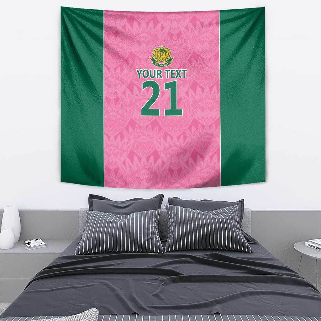 Pink South Africa Cricket Custom Tapestry Proteas Be Way Pink