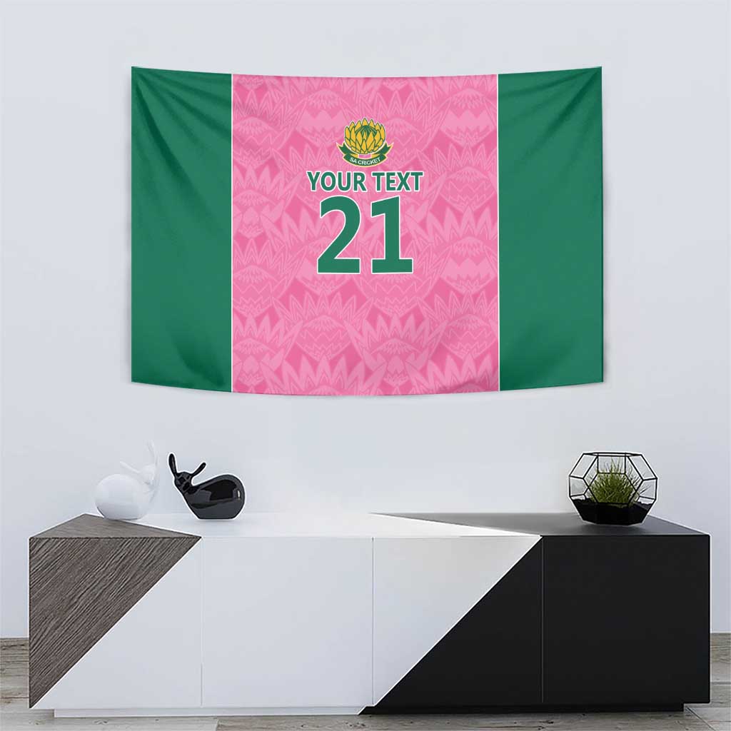 Pink South Africa Cricket Custom Tapestry Proteas Be Way Pink