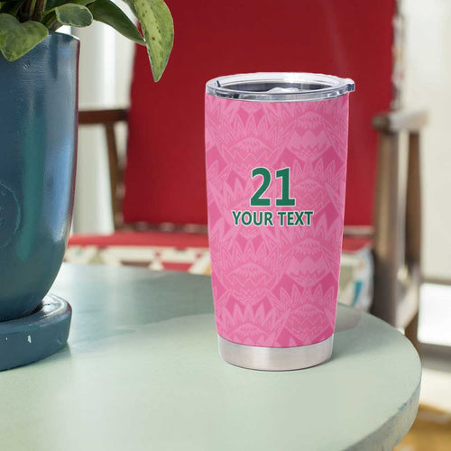 Pink South Africa Cricket Custom Tumbler Cup Proteas Be Way Pink