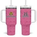 Pink South Africa Cricket Custom Tumbler With Handle Proteas Be Way Pink