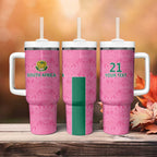 Pink South Africa Cricket Custom Tumbler With Handle Proteas Be Way Pink