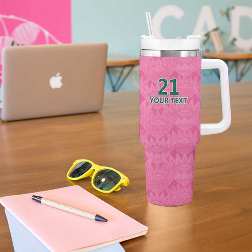 Pink South Africa Cricket Custom Tumbler With Handle Proteas Be Way Pink