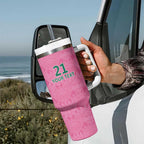 Pink South Africa Cricket Custom Tumbler With Handle Proteas Be Way Pink