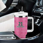 Pink South Africa Cricket Custom Tumbler With Handle Proteas Be Way Pink