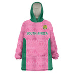 Pink South Africa Cricket Custom Wearable Blanket Hoodie Proteas Be Way Pink