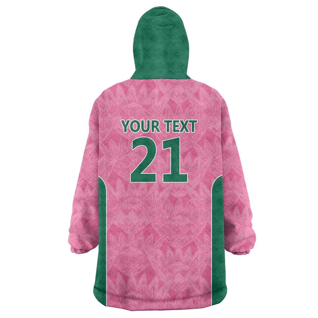Pink South Africa Cricket Custom Wearable Blanket Hoodie Proteas Be Way Pink