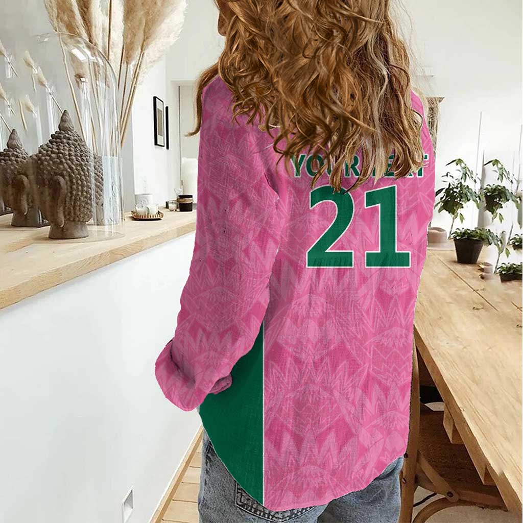 Pink South Africa Cricket Custom Women Casual Shirt Proteas Be Way Pink