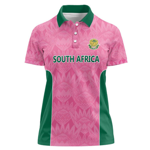 Pink South Africa Cricket Custom Women Polo Shirt Proteas Be Way Pink