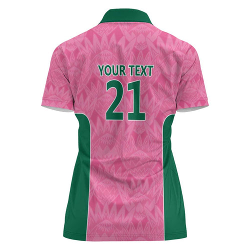 Pink South Africa Cricket Custom Women Polo Shirt Proteas Be Way Pink