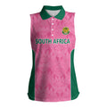Pink South Africa Cricket Custom Women Sleeveless Polo Shirt Proteas Be Way Pink