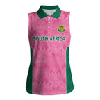 Pink South Africa Cricket Custom Women Sleeveless Polo Shirt Proteas Be Way Pink