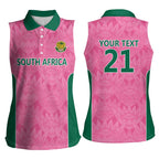 Pink South Africa Cricket Custom Women Sleeveless Polo Shirt Proteas Be Way Pink