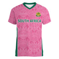 Pink South Africa Cricket Custom Women V-Neck T-Shirt Proteas Be Way Pink