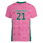 Pink South Africa Cricket Custom Women V-Neck T-Shirt Proteas Be Way Pink