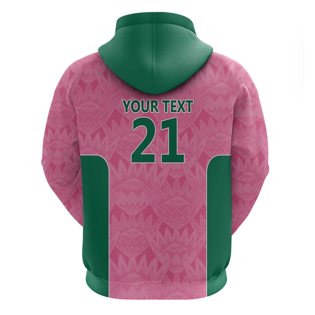 Pink South Africa Cricket Custom Zip Hoodie Proteas Be Way Pink
