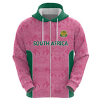 Pink South Africa Cricket Custom Zip Hoodie Proteas Be Way Pink