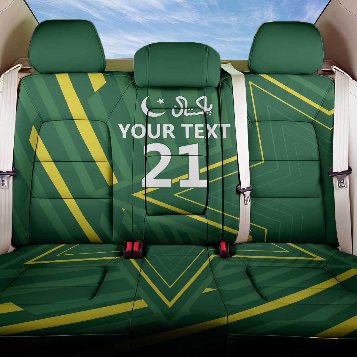 Pakistan Cricket Custom Back Car Seat Cover Shaheen Falcon Go Champions