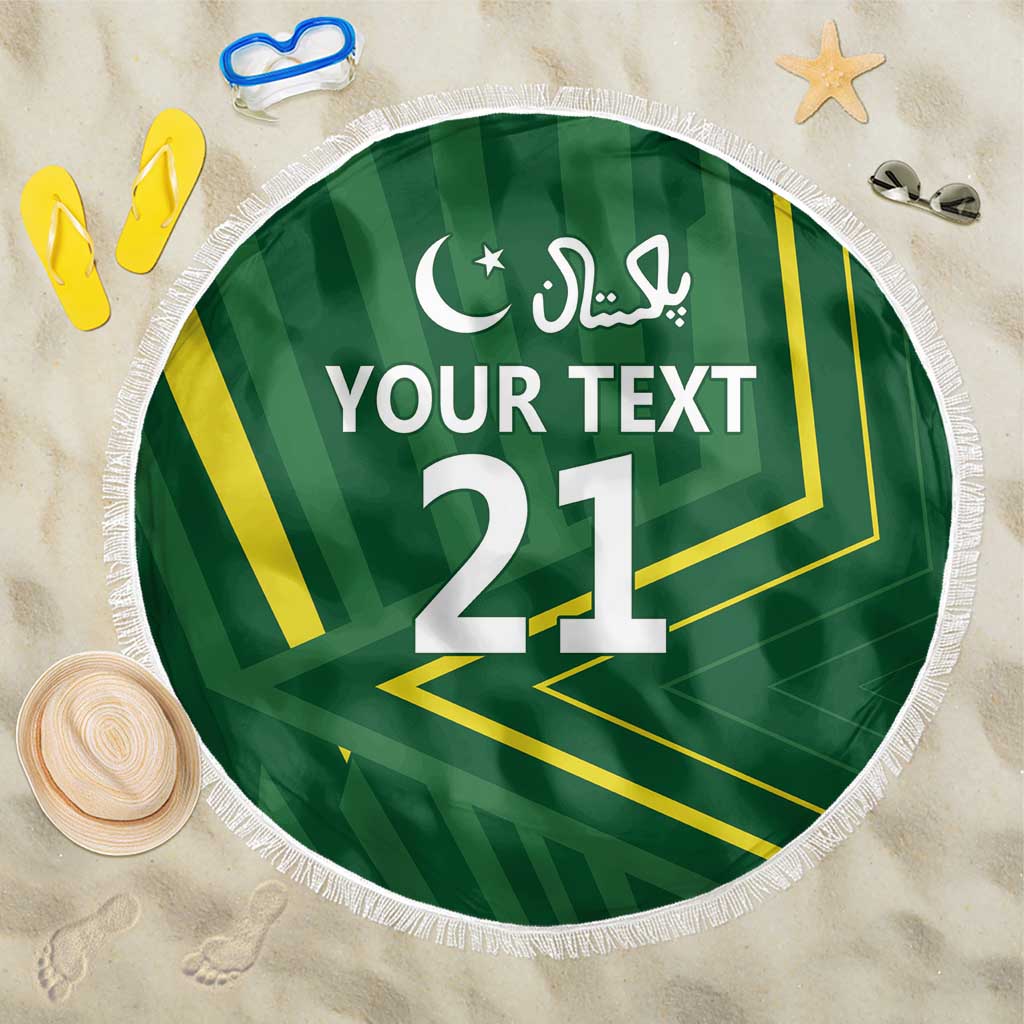 Pakistan Cricket Custom Beach Blanket Shaheen Falcon Go Champions