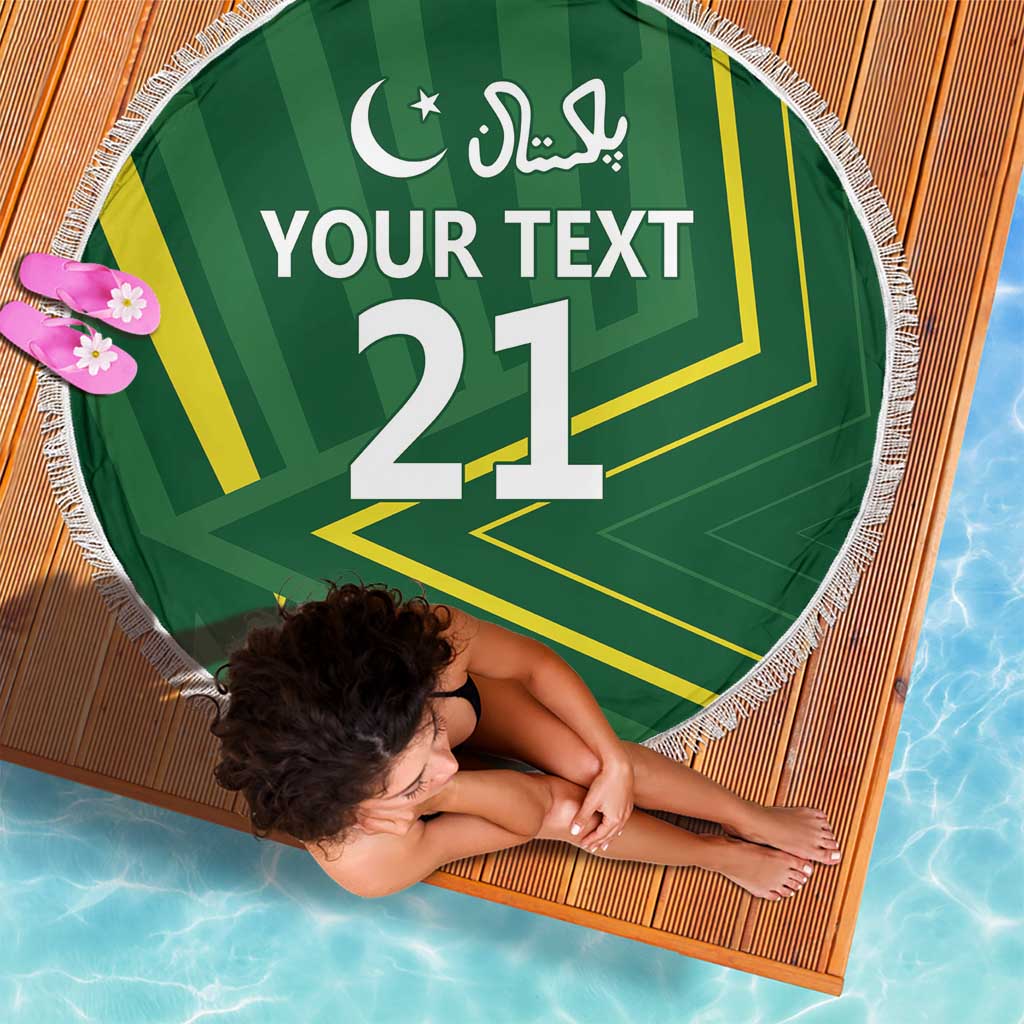 Pakistan Cricket Custom Beach Blanket Shaheen Falcon Go Champions
