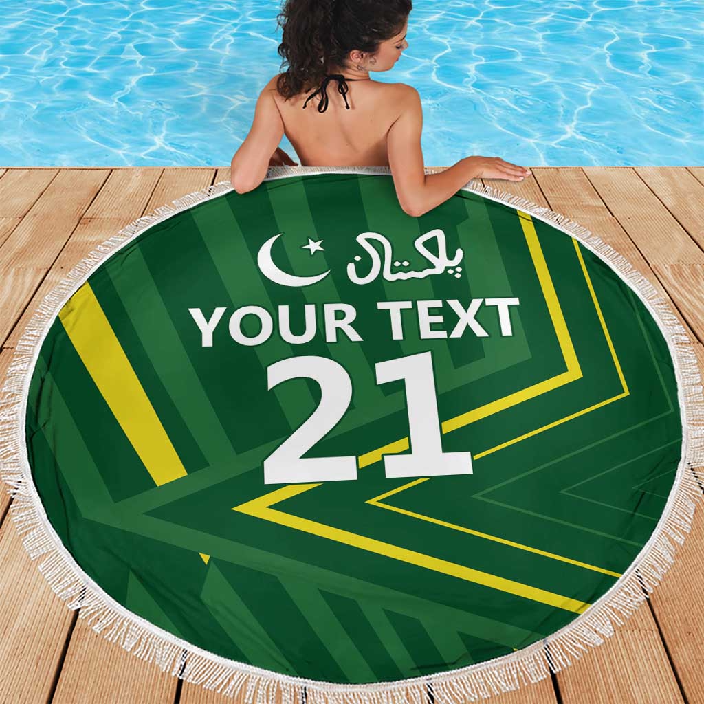 Pakistan Cricket Custom Beach Blanket Shaheen Falcon Go Champions