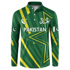 Pakistan Cricket Custom Button Sweatshirt Shaheen Falcon Go Champions