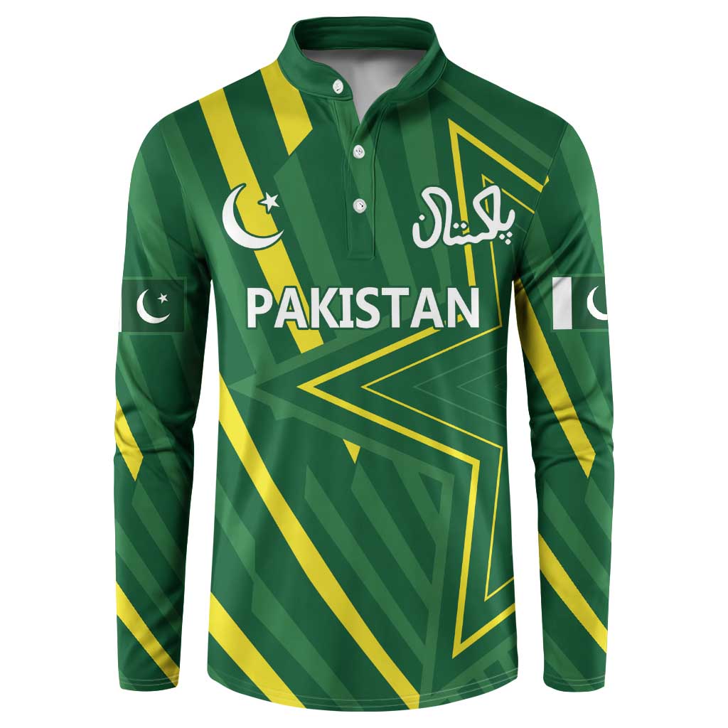 Pakistan Cricket Custom Button Sweatshirt Shaheen Falcon Go Champions