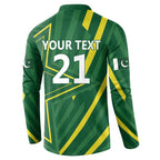 Pakistan Cricket Custom Button Sweatshirt Shaheen Falcon Go Champions