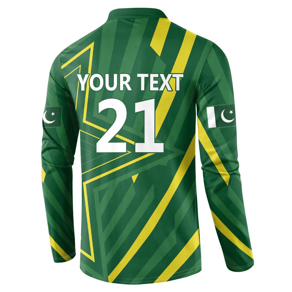Pakistan Cricket Custom Button Sweatshirt Shaheen Falcon Go Champions
