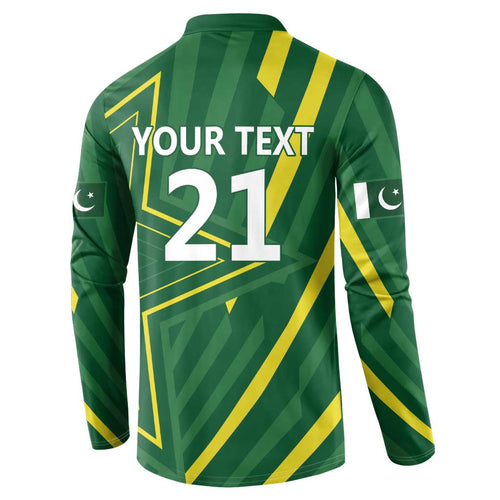Pakistan Cricket Custom Button Sweatshirt Shaheen Falcon Go Champions