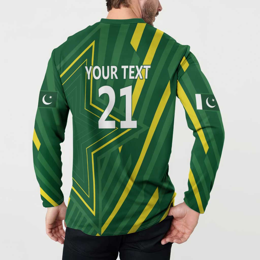 Pakistan Cricket Custom Button Sweatshirt Shaheen Falcon Go Champions