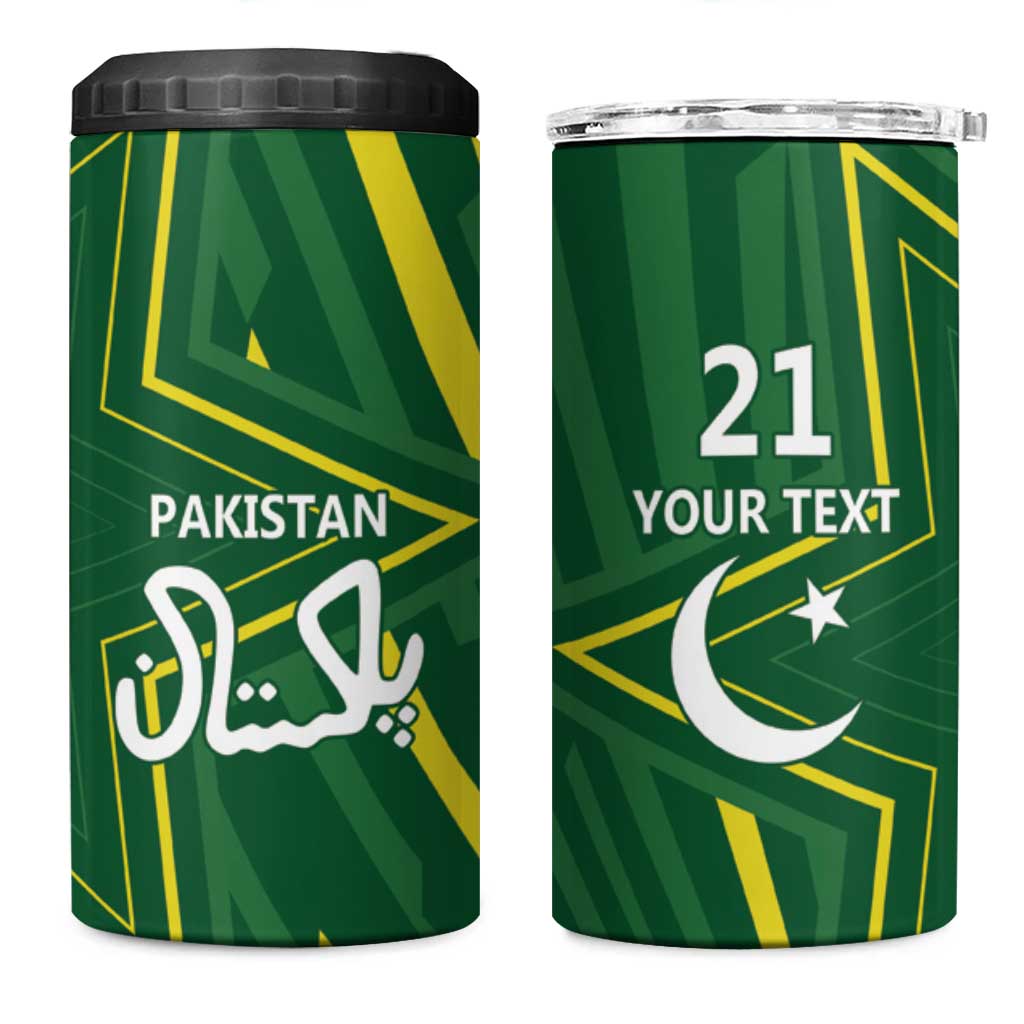 Pakistan Cricket Custom 4 in 1 Can Cooler Tumbler Shaheen Falcon Go Champions