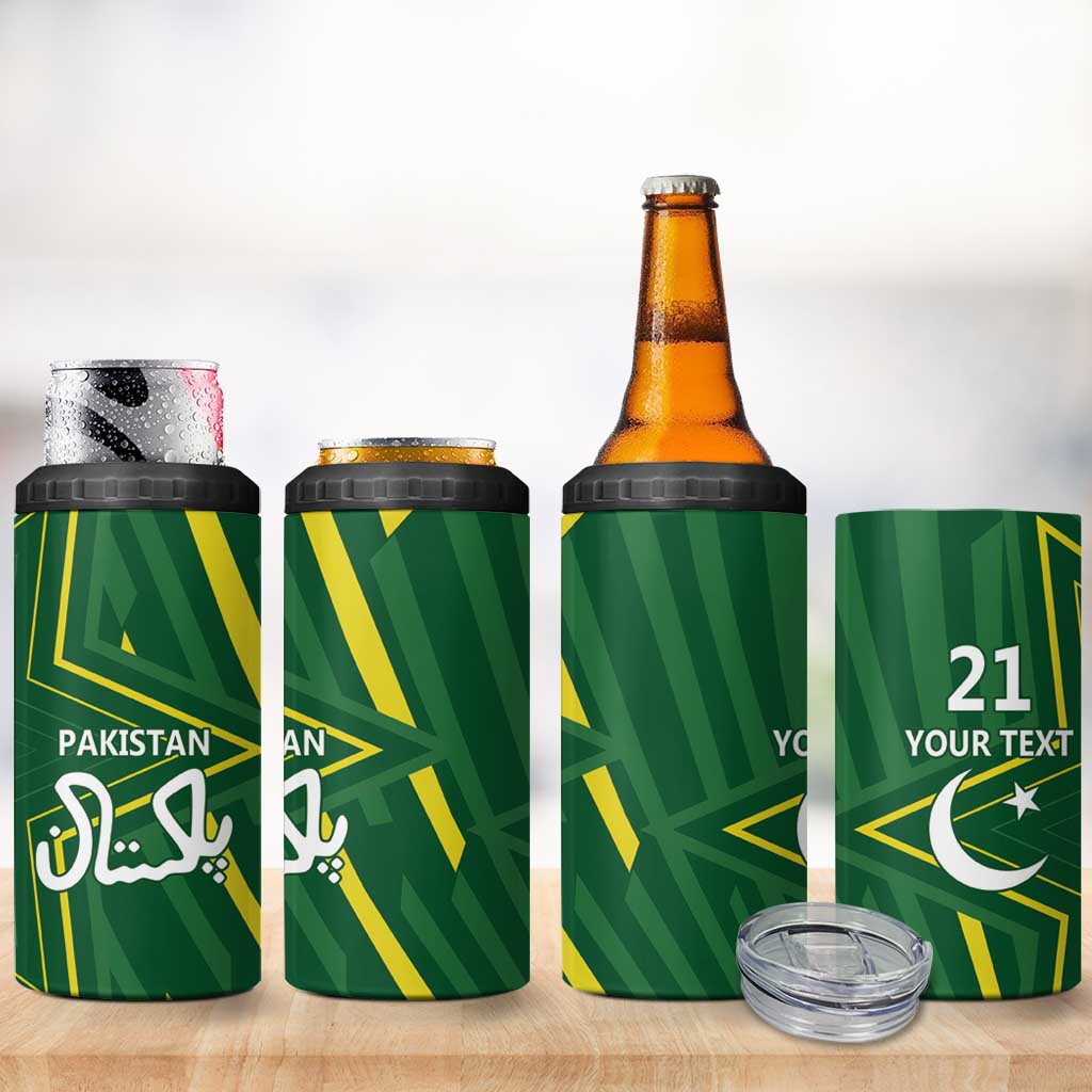 Pakistan Cricket Custom 4 in 1 Can Cooler Tumbler Shaheen Falcon Go Champions