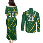 Pakistan Cricket Custom Couples Matching Puletasi and Long Sleeve Button Shirt Shaheen Falcon Go Champions