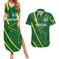 Pakistan Cricket Custom Couples Matching Summer Maxi Dress and Hawaiian Shirt Shaheen Falcon Go Champions