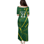 Pakistan Cricket Custom Family Matching Puletasi and Hawaiian Shirt Shaheen Falcon Go Champions