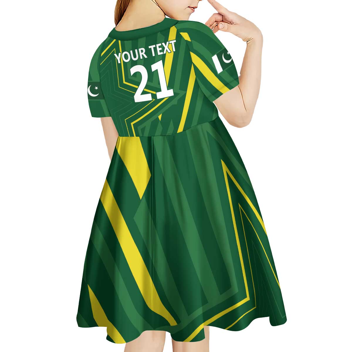 Pakistan Cricket Custom Kid Short Sleeve Dress Shaheen Falcon Go Champions