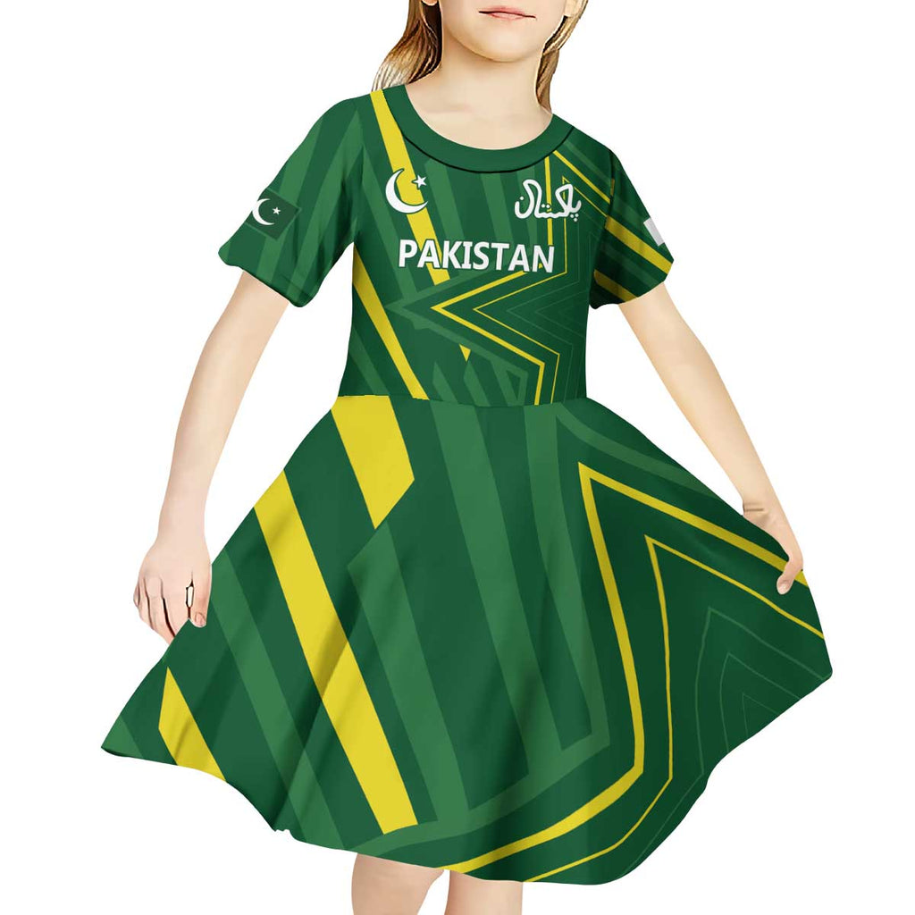 Pakistan Cricket Custom Kid Short Sleeve Dress Shaheen Falcon Go Champions