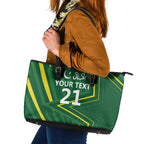 Pakistan Cricket Custom Leather Tote Bag Shaheen Falcon Go Champions