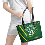 Pakistan Cricket Custom Leather Tote Bag Shaheen Falcon Go Champions