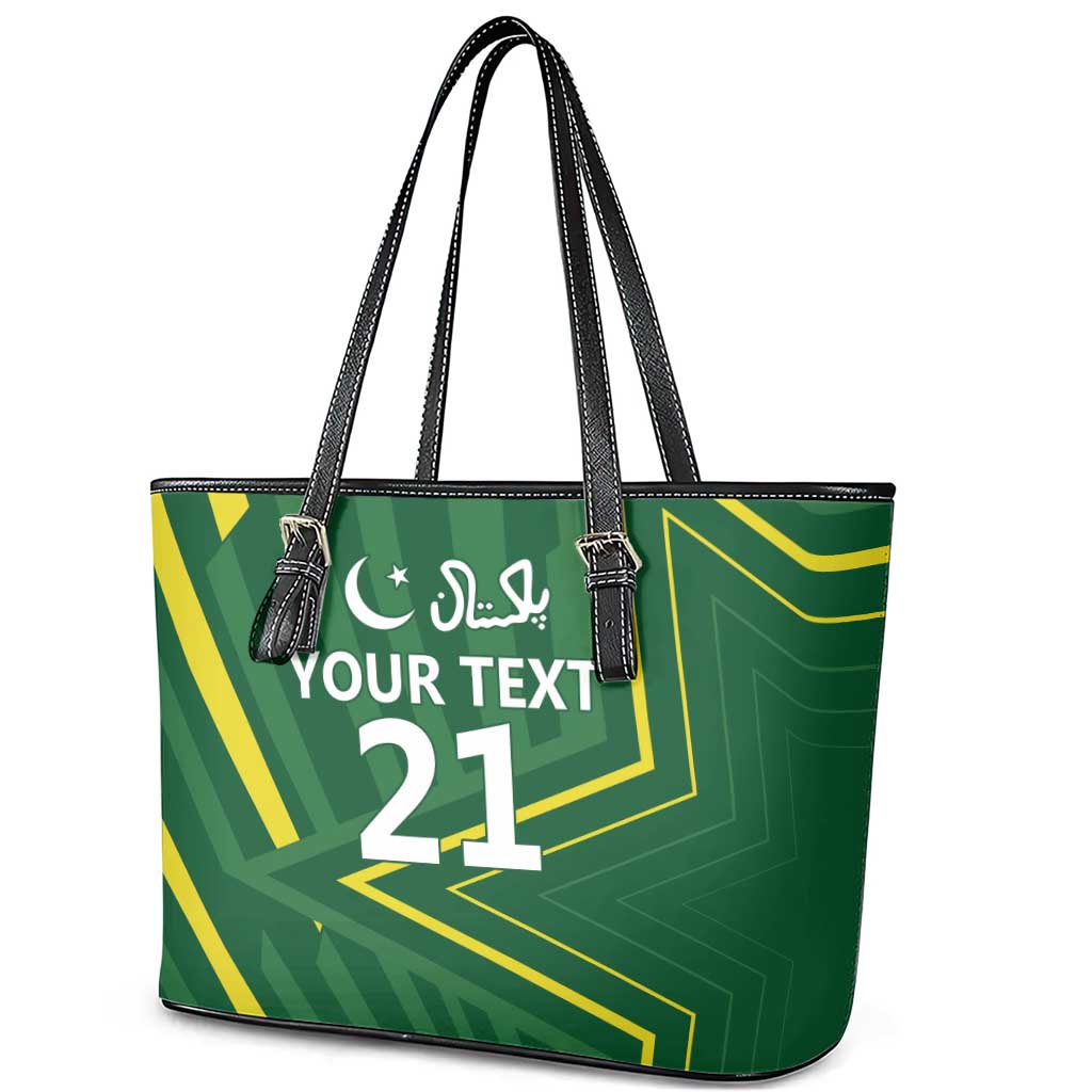 Pakistan Cricket Custom Leather Tote Bag Shaheen Falcon Go Champions