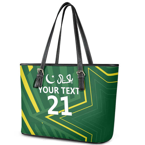 Pakistan Cricket Custom Leather Tote Bag Shaheen Falcon Go Champions