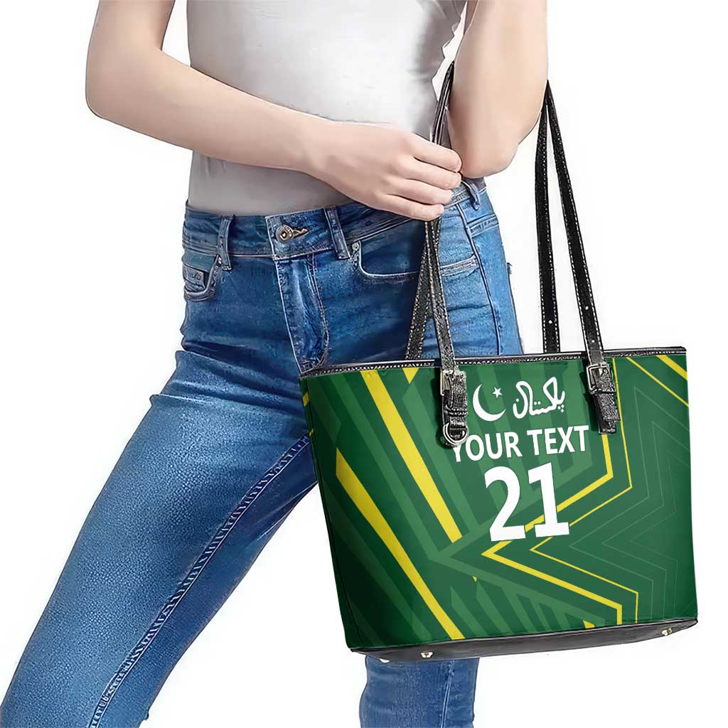 Pakistan Cricket Custom Leather Tote Bag Shaheen Falcon Go Champions
